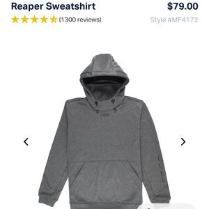 AFTCO Men’s Reaper fishing hoodie size Large grey